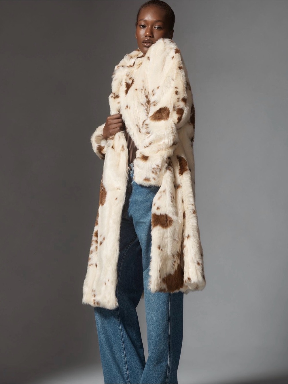 Anthropologie Maeve Faux Fur Coat NWOT Size Petite Large